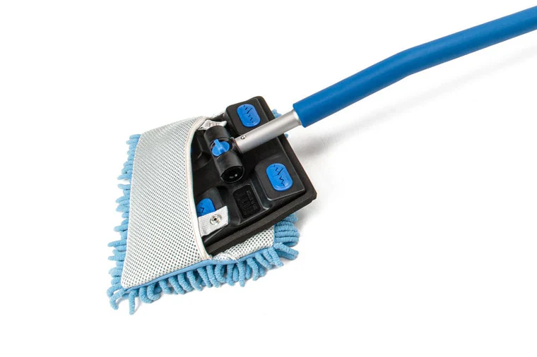 Autofiber [BLUE Mitt on a Stick PRO+] Brosse de lavage avec tête rotative *Nouvelle version!*