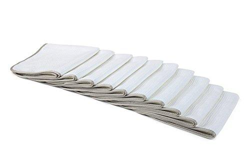 Autofiber [No Streak Freak] Linge Microfibre Gaufré pour Vitres (16&quot;x16&quot; 400 gsm) Ensemble de 10