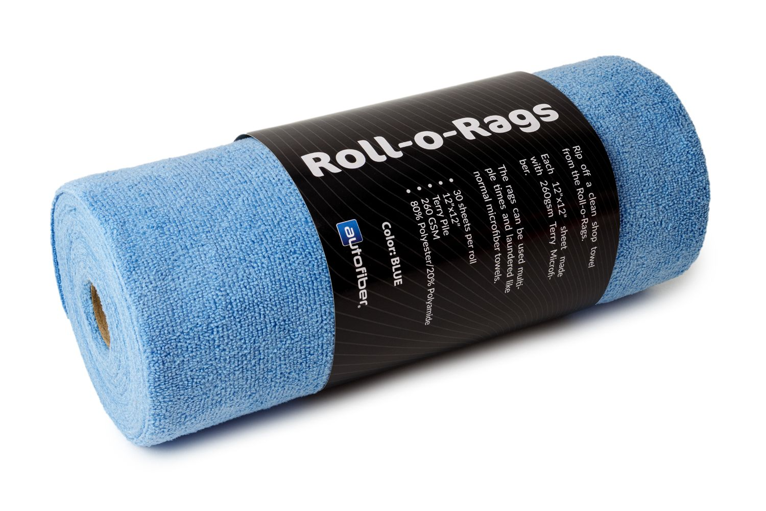 Autofiber [Roll-o-Rags] Microfiber Towels on a Roll 12"x12" - 30/roll