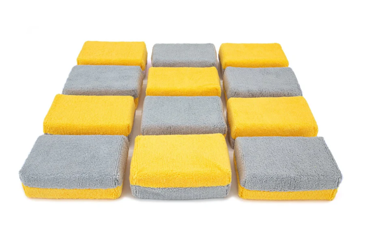 Autofiber [Saver Applicator Terry] Applicateurs microfibres LARGES avec Barrière Plastique (5" x 3.5" x 1.75") - Ensemble de 12