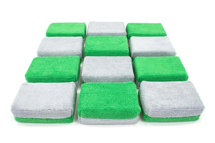 Autofiber [Saver Applicator Terry] Applicateurs microfibres LARGES avec Barrière Plastique (5" x 3.5" x 1.75") - Ensemble de 12