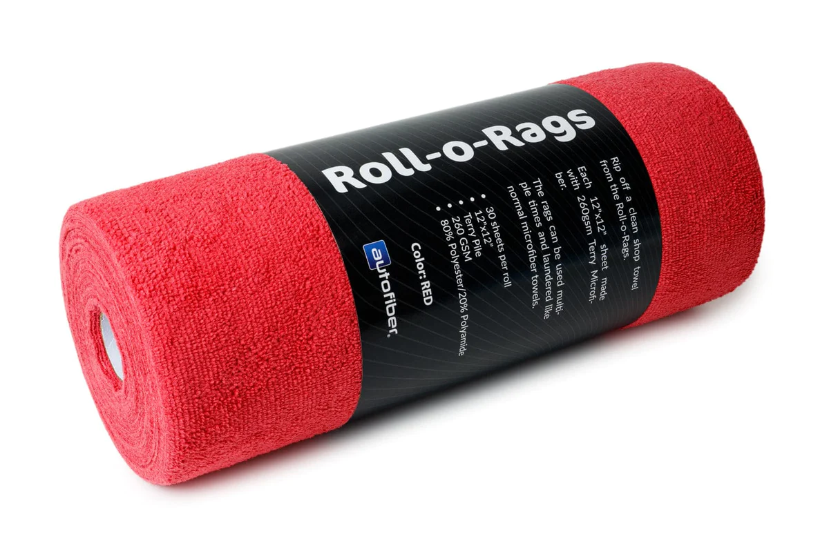 Autofiber [Roll-o-Rags] Microfiber Towels on a Roll 12"x12" - 30/roll