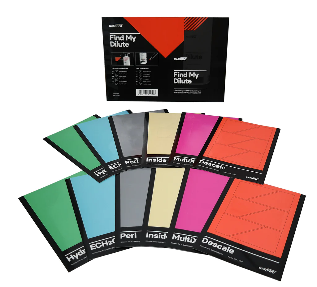CarPro Find My Dilute Bottle Stickers  *LIQUIDATION*