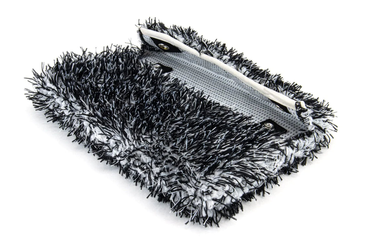 Autofiber [BLUE Mitt on a Stick PRO+] Brosse de lavage avec tête rotative *Nouvelle version!*