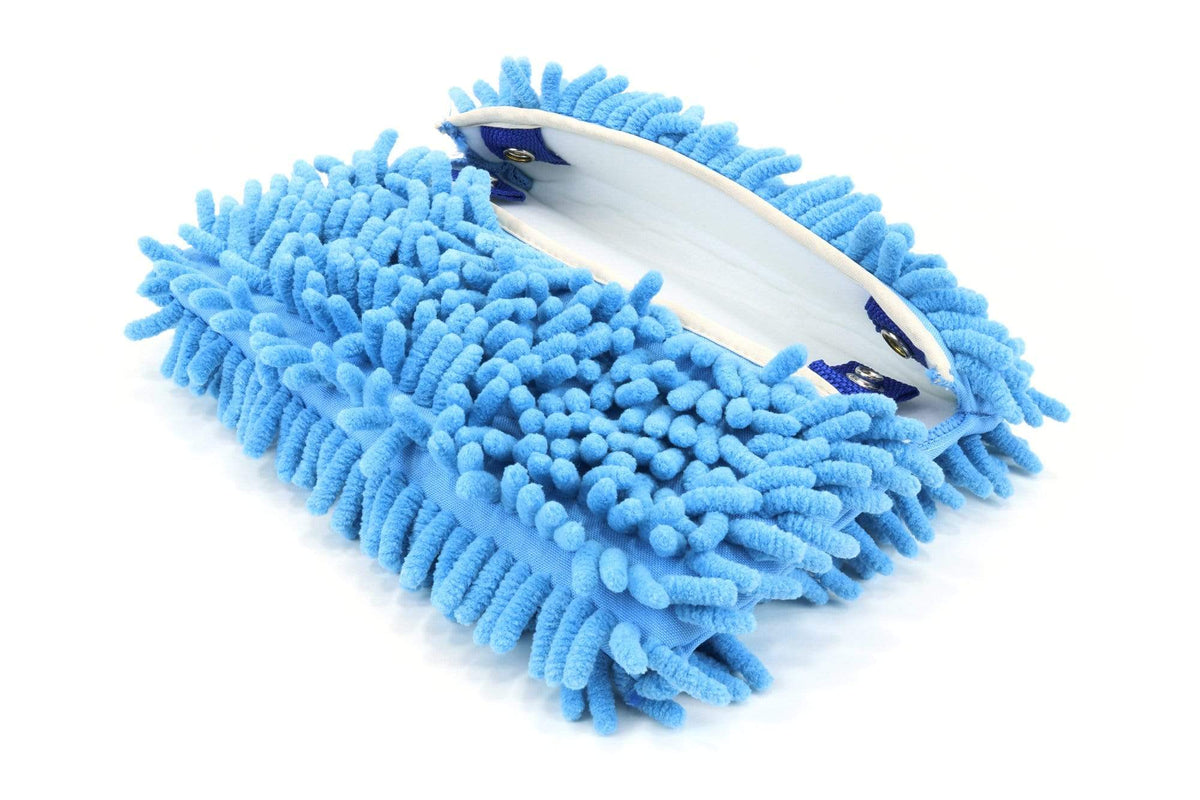 Autofiber [BLUE Mitt on a Stick PRO+] Brosse de lavage avec tête rotative *Nouvelle version!*