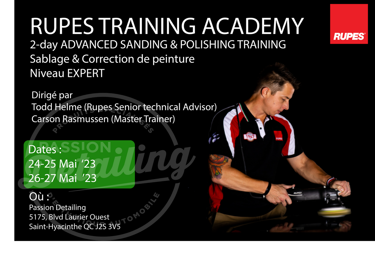 Formation Rupes 2-day Advanced Sanding &amp; Polishing Training