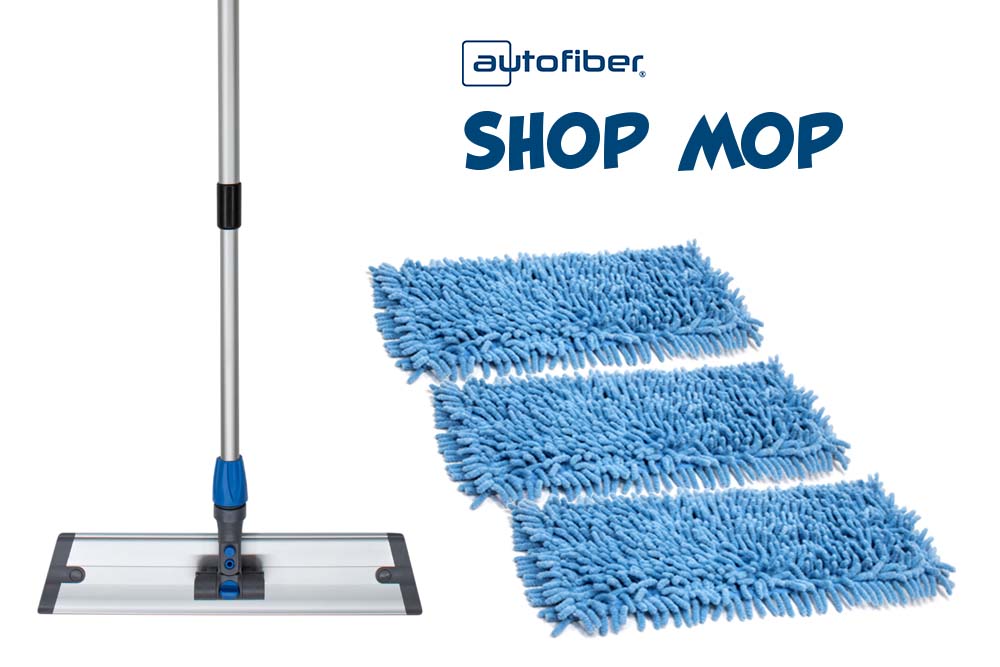 Autofiber [Shop Mop] Microfiber Mop for Epoxy, Concrete or Garage Tiles